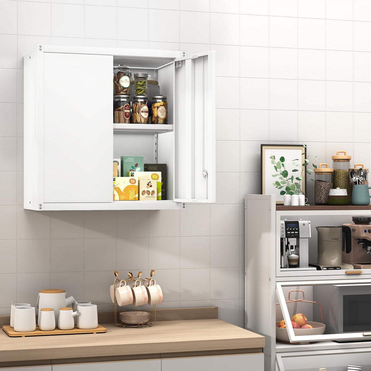 Metal Wall Mounted Storage Cabinet with Lock W717