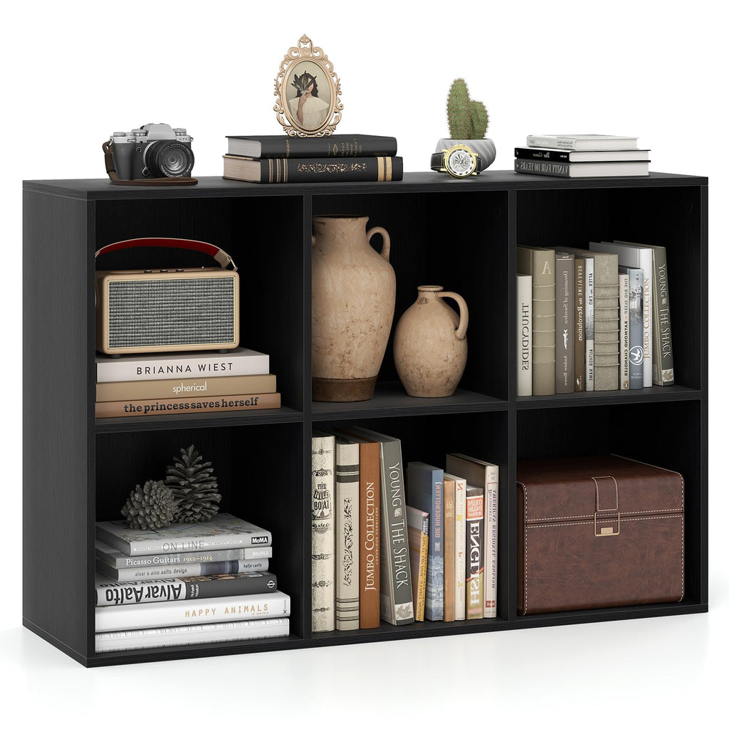 Black 6-Cube 3-Tier Bookcase S58054