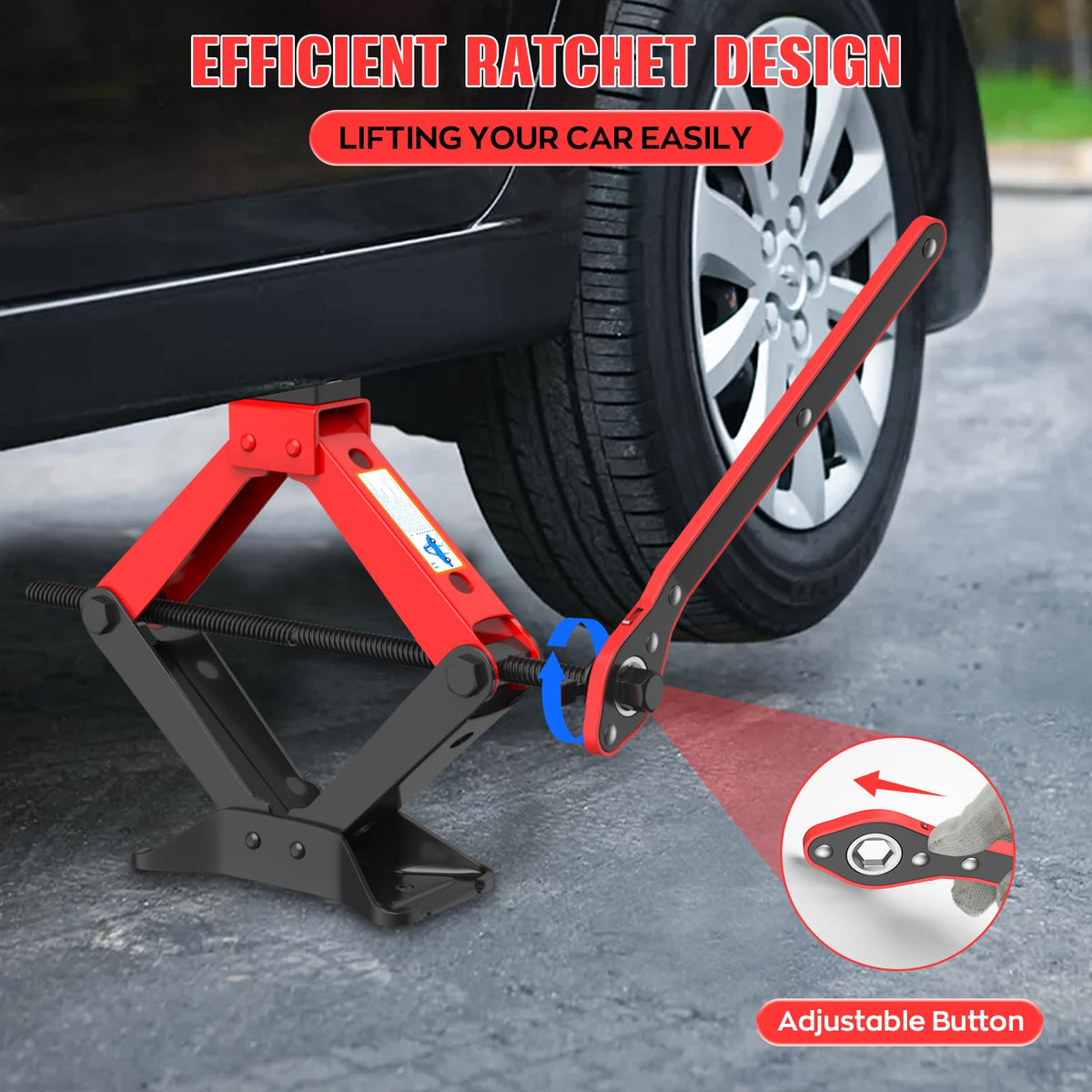 3 Ton Heavy Duty Scissor Jack Kit with Lug Wrench G130430