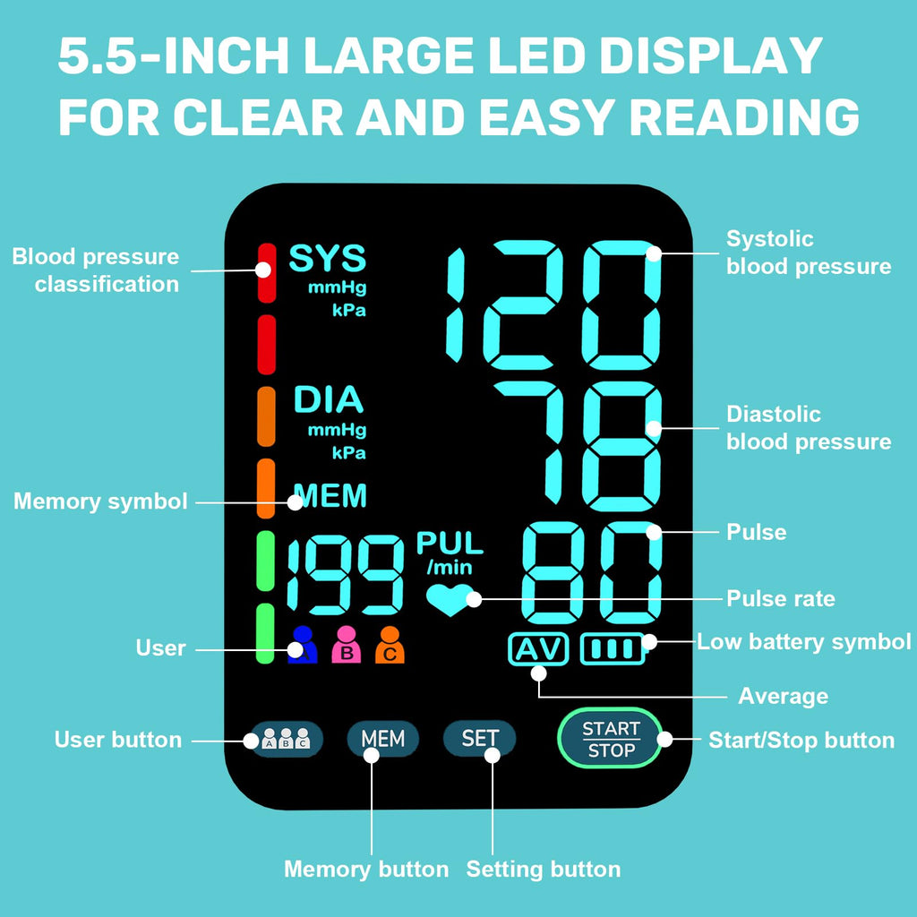Upper Arm Blood Pressure Monitor with 2 Cuffs H477