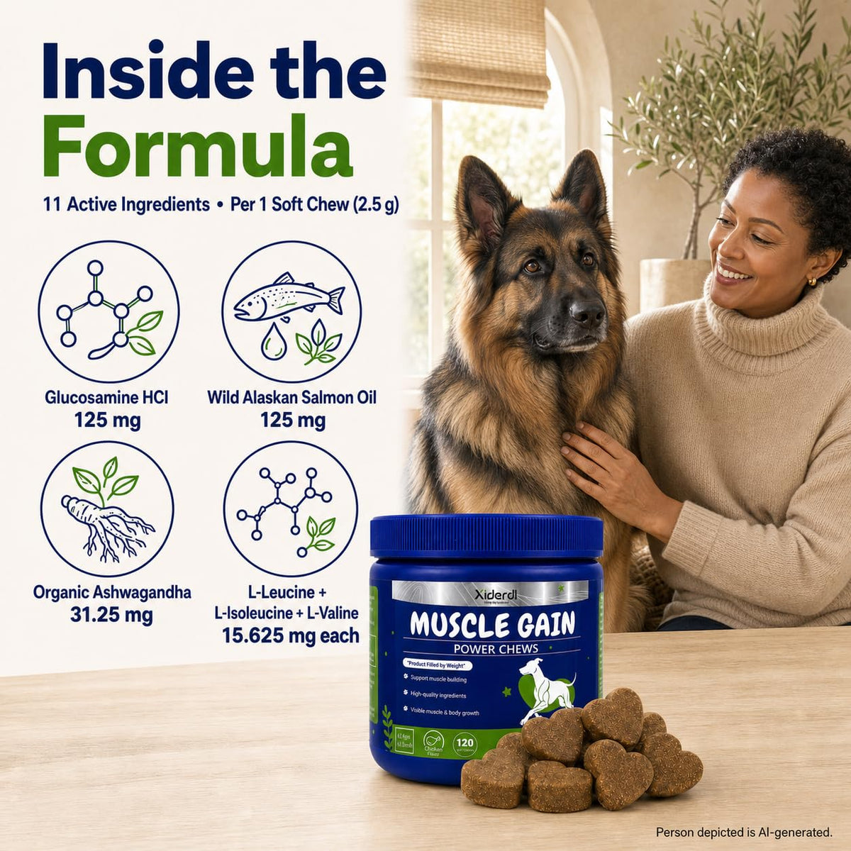 High Protein Muscle Support Soft Chews for Dogs, 120 Count H321185