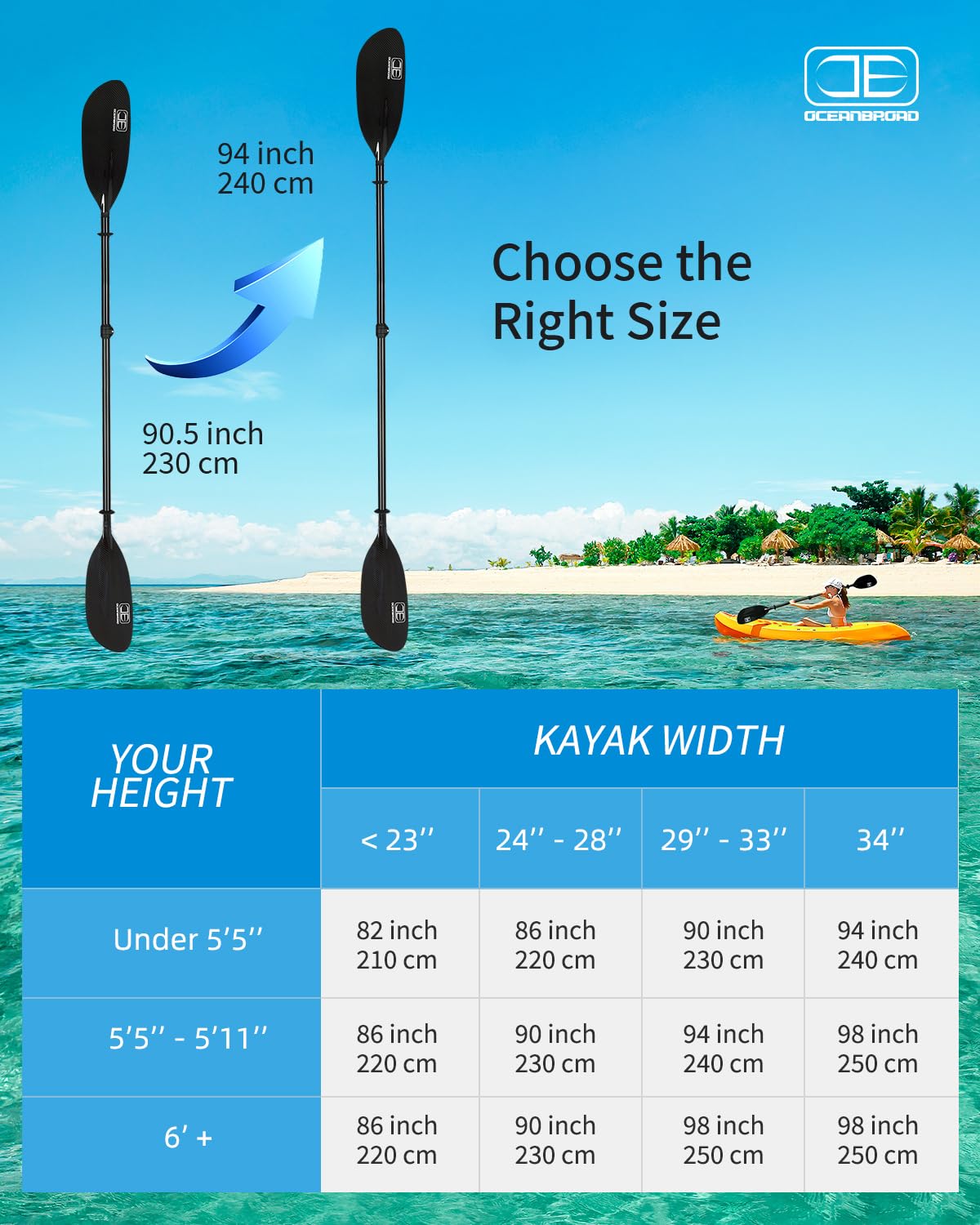 Full Carbon Fiber Adjustable Kayak Paddle B5007