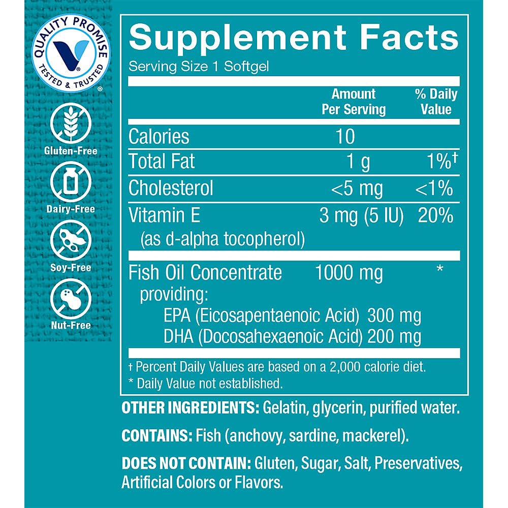 Omega 3 Fish Oil 1000 MG 240 Softgels Q715