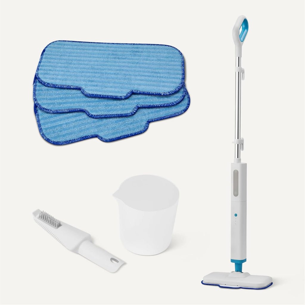 Steam Mop for Sealed Hard Floors, 3 Washable Pads, 20-Foot Cord, White N61974