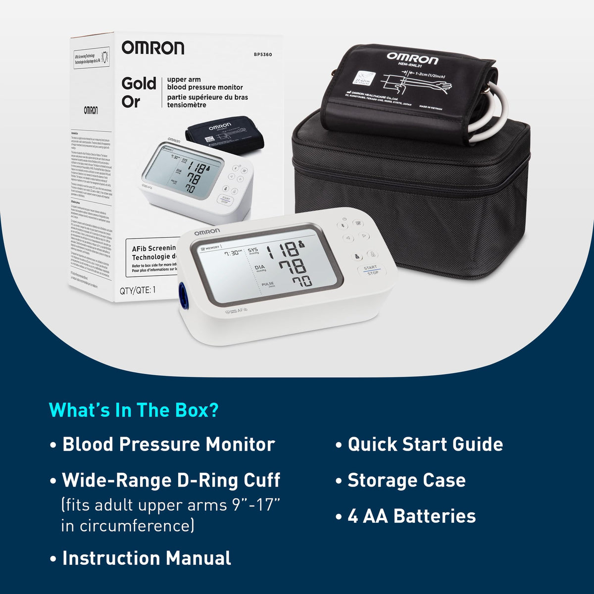 Blood Pressure Monitor & Upper Arm Blood Pressure Cuff O13209