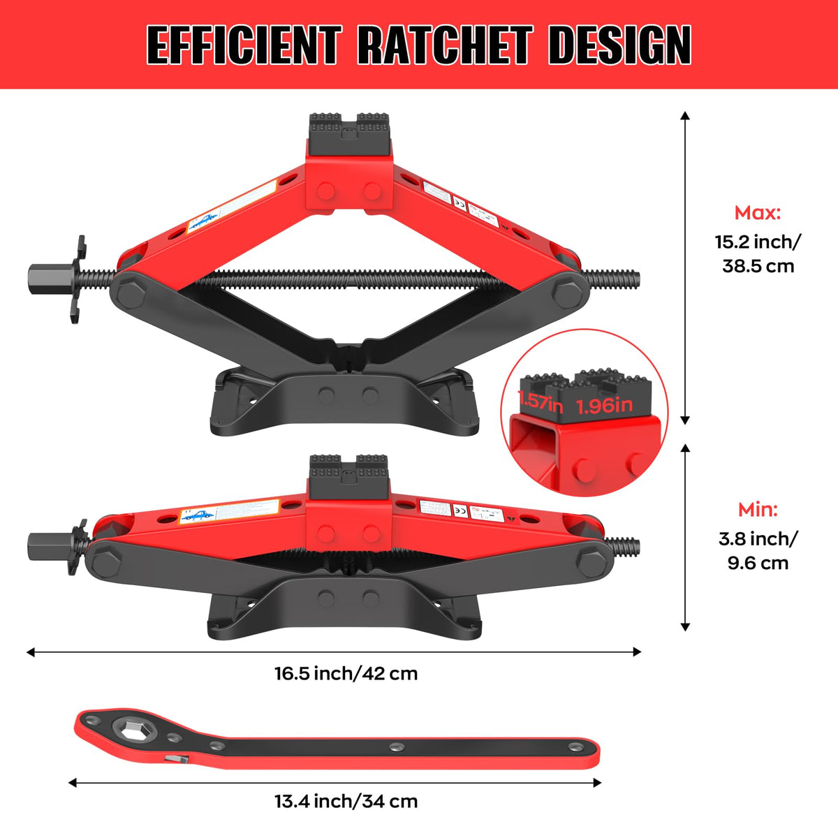 3 Ton Heavy Duty Scissor Jack Kit with Lug Wrench G130430