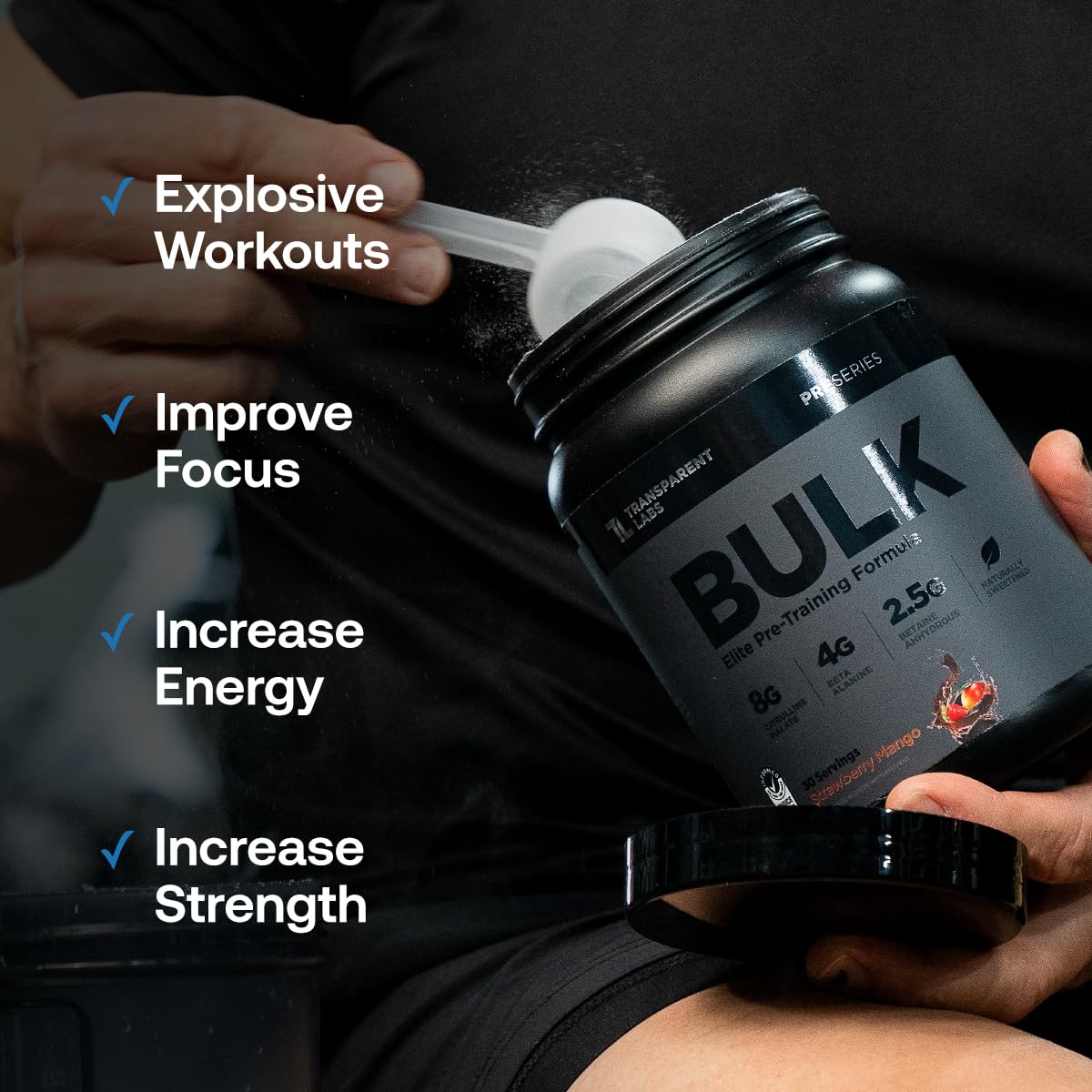 Sugar Free Pre Workout with Beta Alanine, Citrulline Malate & Caffeine, 30 Servings S611925