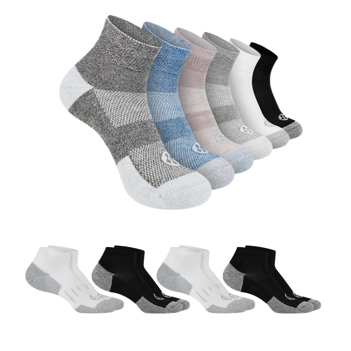 6 Pairs Ankle & 4 Pairs Low Cut Diabetic Socks V58148