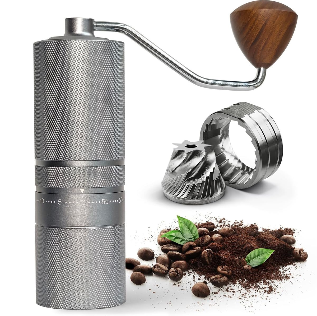 Manual Portable Coffee Grinder with 7 Star Conical Burr C711