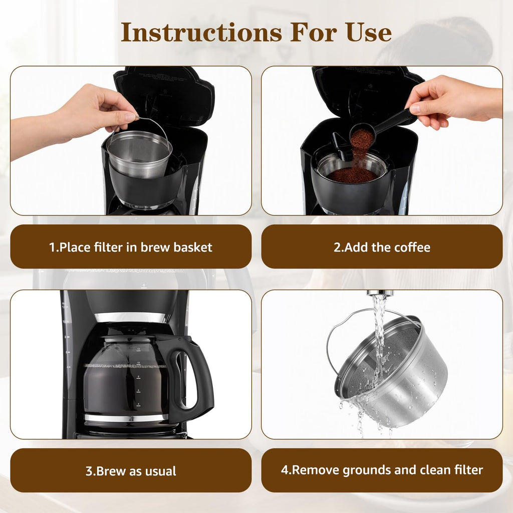 Stainless Steel Reusable Coffee Filter 2 Pack B431