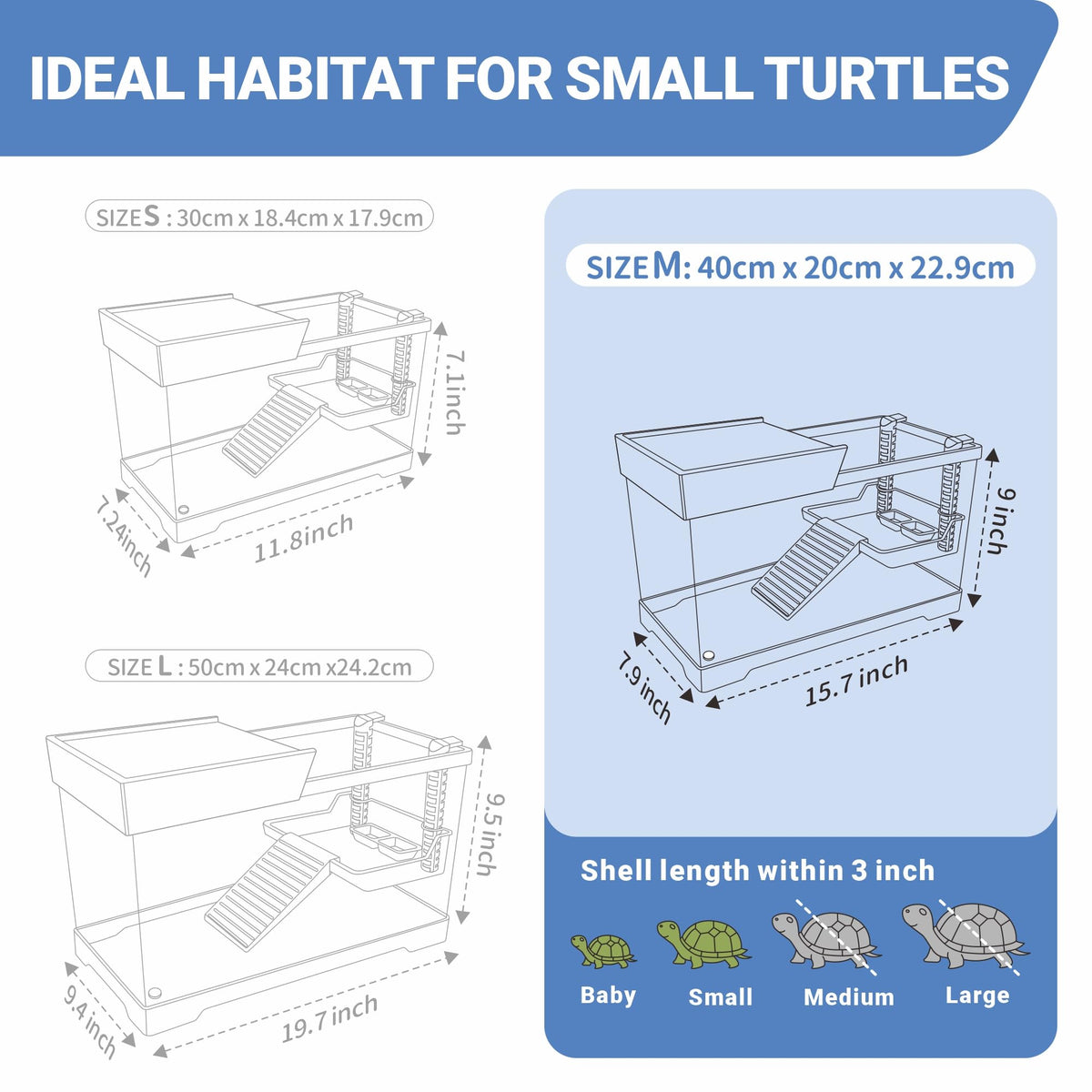 Aquatic Turtle Tank with Lamp and Filter Kit Q9725
