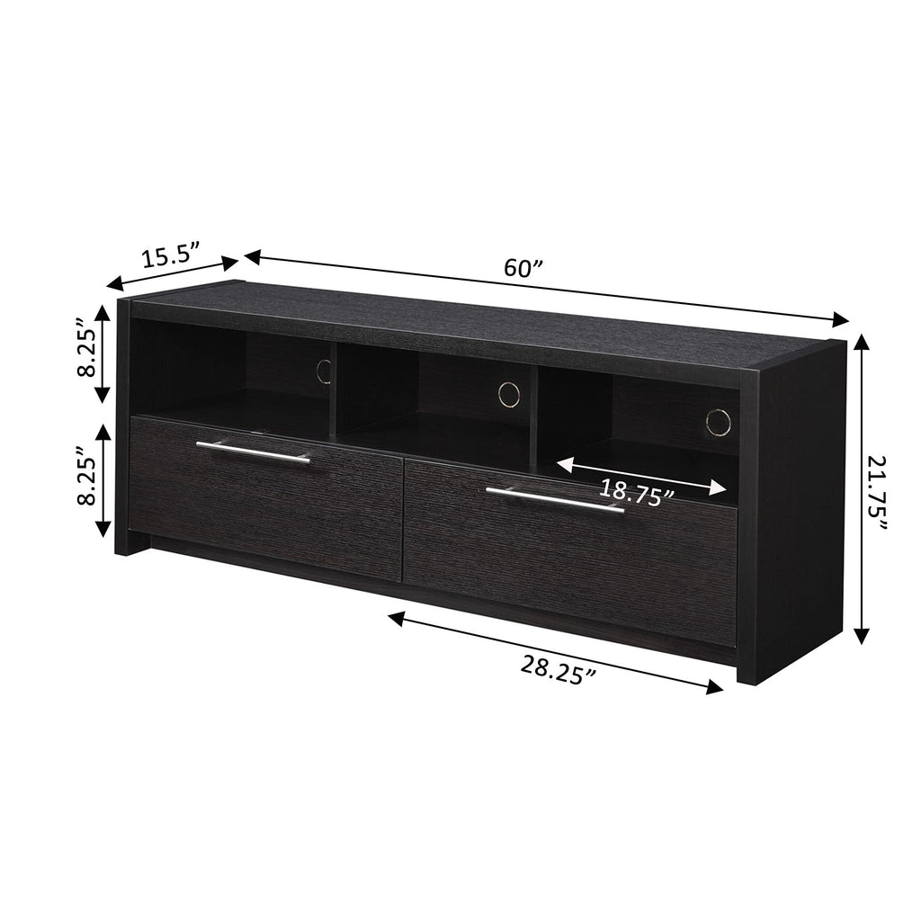 Espresso TV Stand with Storage Cabinets & Shelves K57147