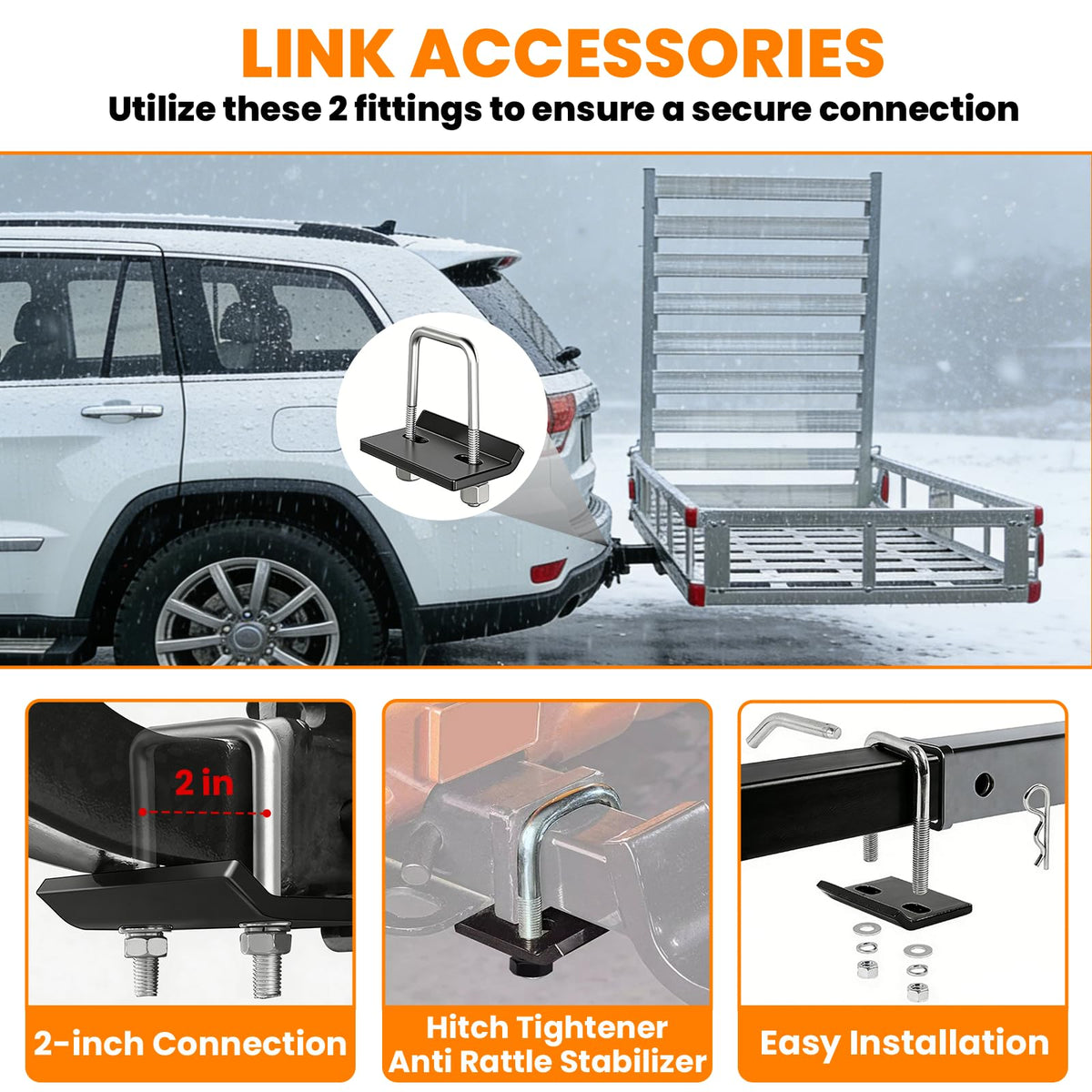 500LBS Aluminum Alloy Folding Hitch Cargo Carrier with Ramp A961