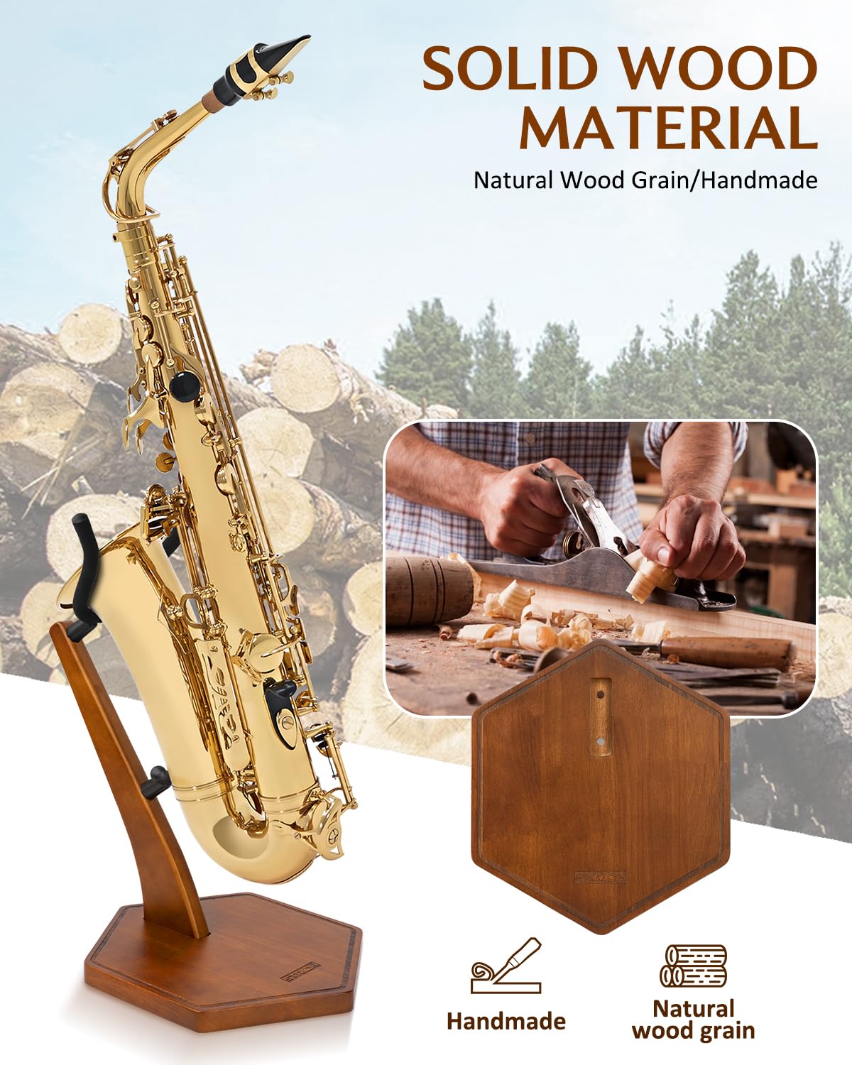 Wooden Saxophone Stand I344494