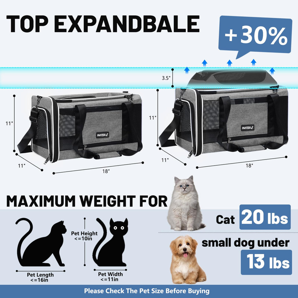 Top-Expandable Cat Carrier 18x11x11 V2589