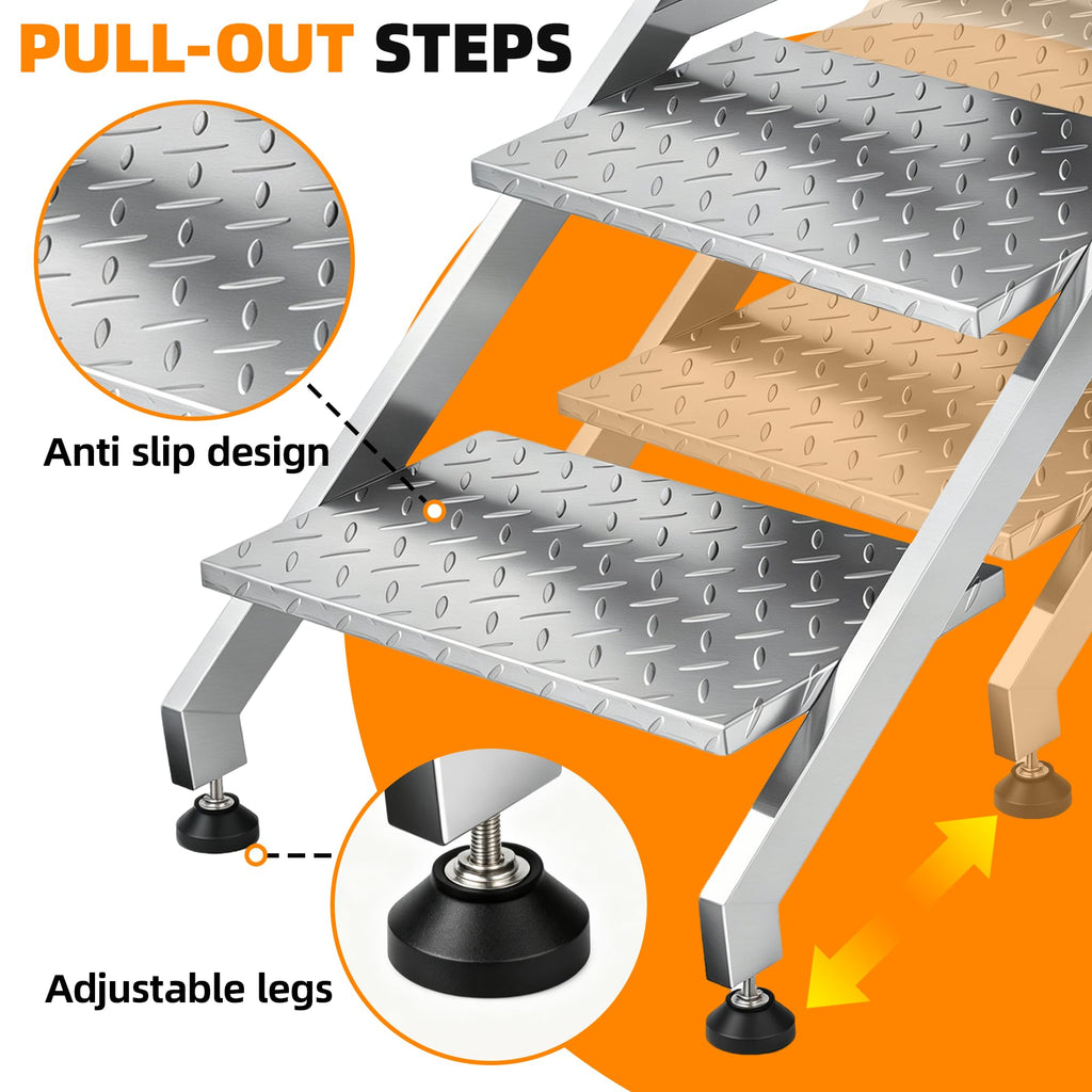 304 Stainless Steel Dog Washing Station with Stairs and 2 Drawers U319606
