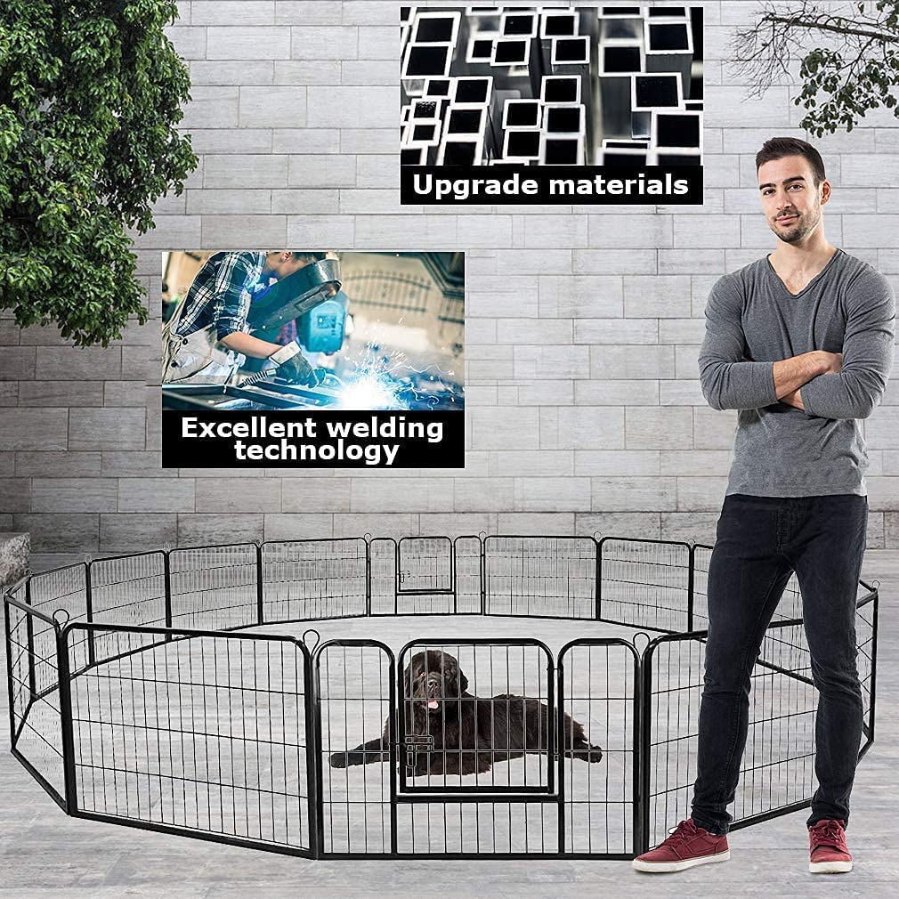 Heavy Duty Metal Fold Dog Playpen with Safety Door, 24 inch C3221
