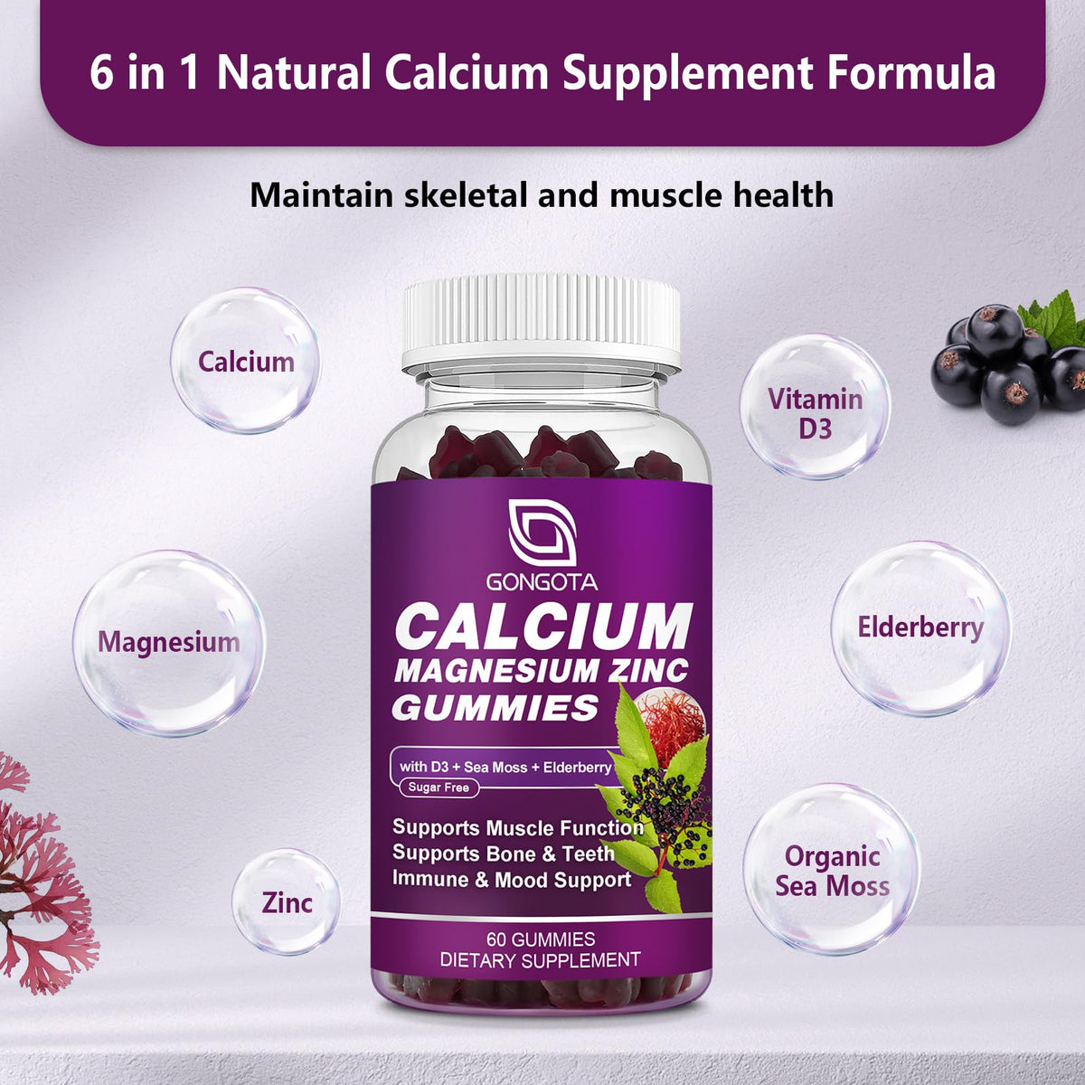 Calcium Magnesium Zinc with Vitamin D3 60 Count I452