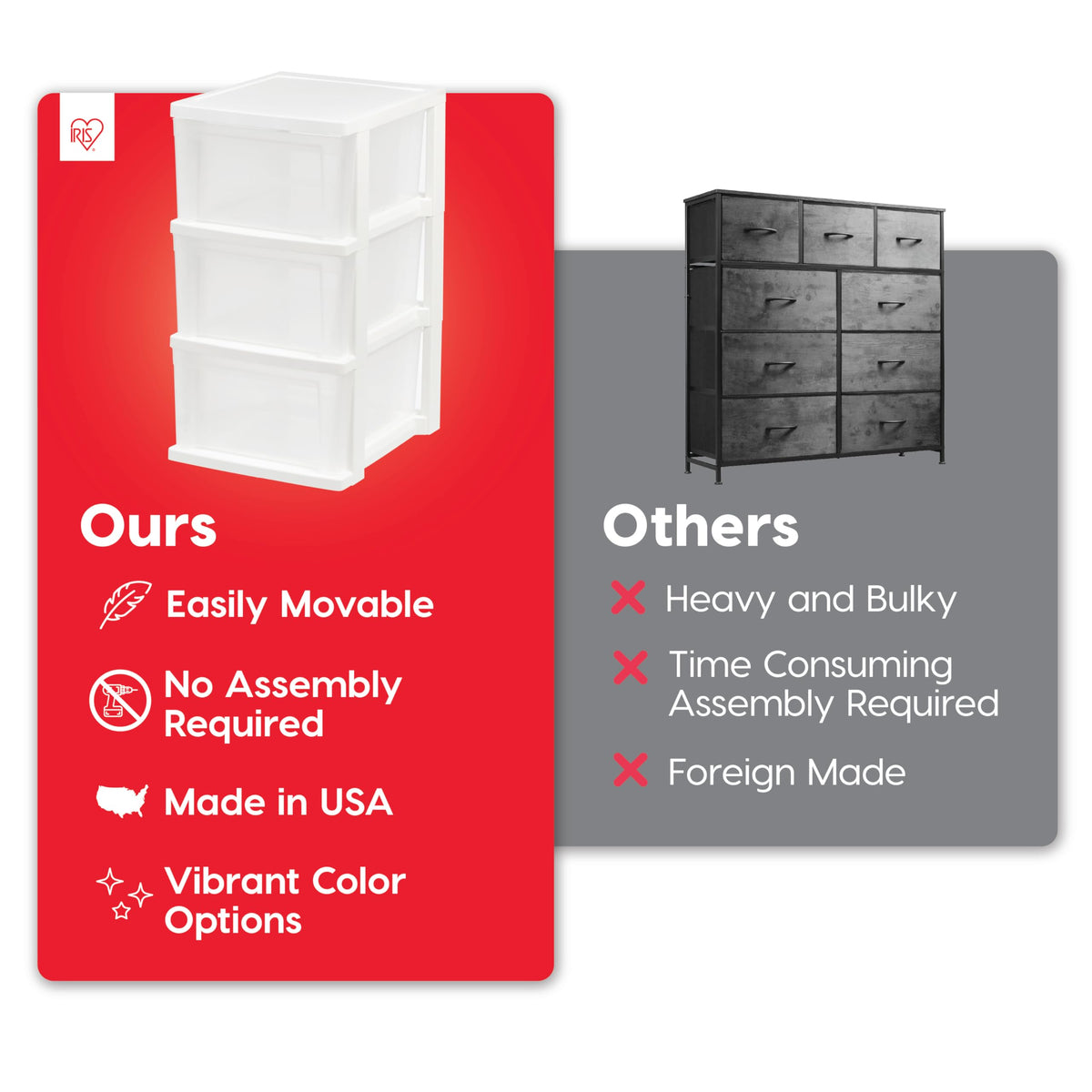 3 Drawer Slim Narrow Storage Organizer 2-Pack White Clear X479527
