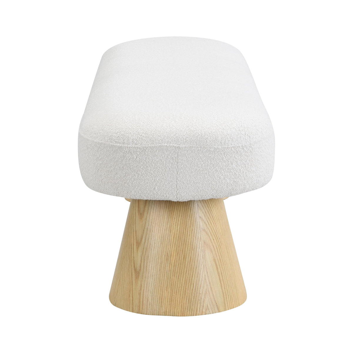 Beige Boucle Oval Dining Bench F3626