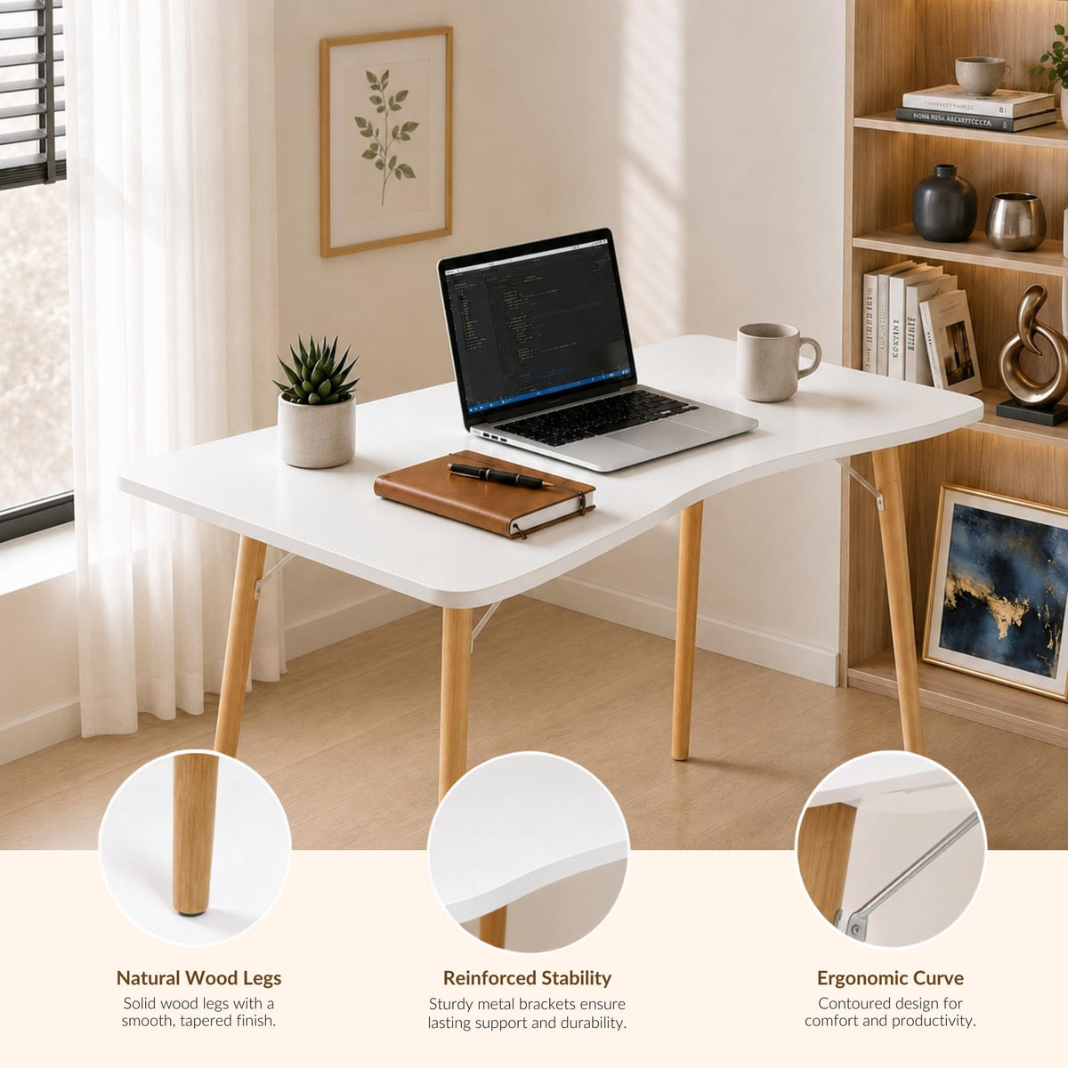 White Computer Desk A438
