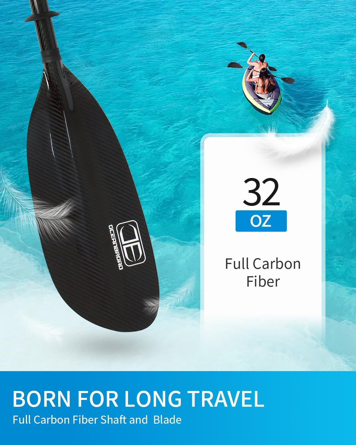 Full Carbon Fiber Adjustable Kayak Paddle B5007