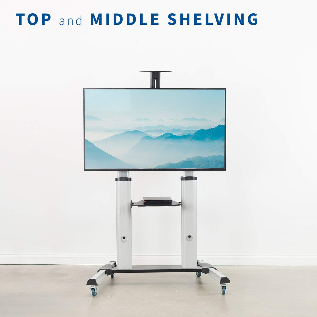 Adjustable Rolling Mobile TV Stand E51350