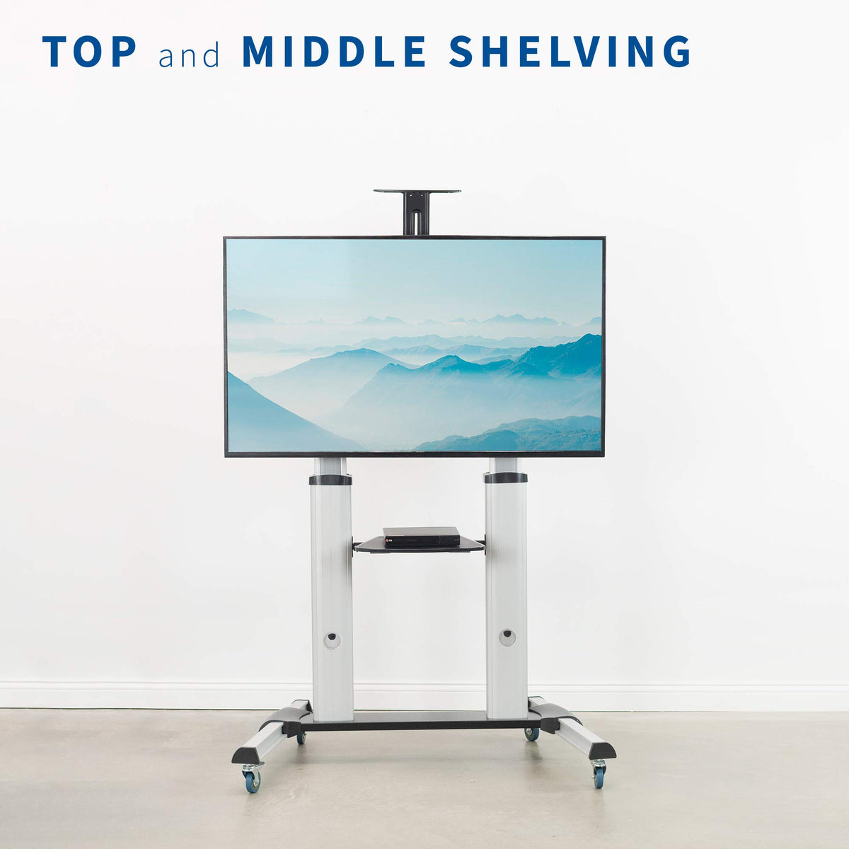Adjustable Rolling Mobile TV Stand E51350