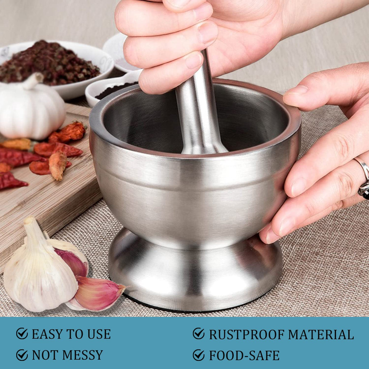 Stainless Steel Mortar and Pestle Set X280