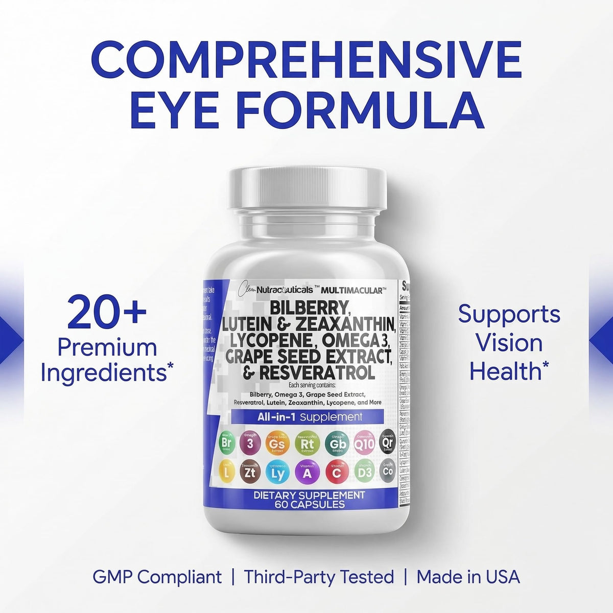 Eye Vitamins with Bilberry Lutein Zeaxanthin Supplement N984
