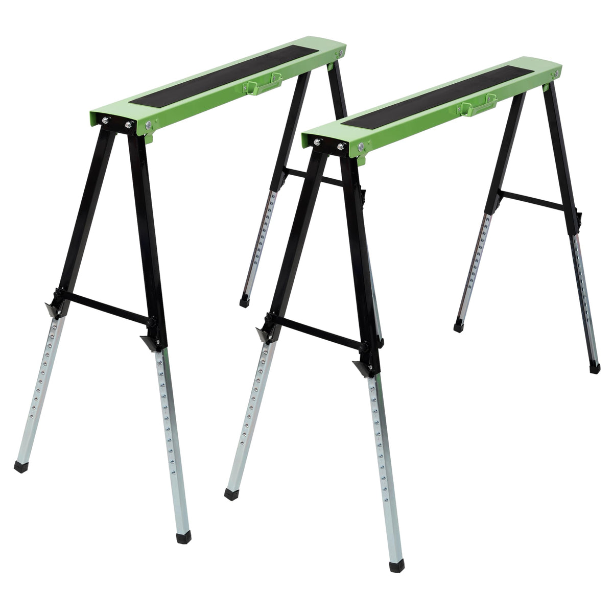 Heavy Duty Folding Saw Horses 2-Pack Adjustable Steel Frame A673006