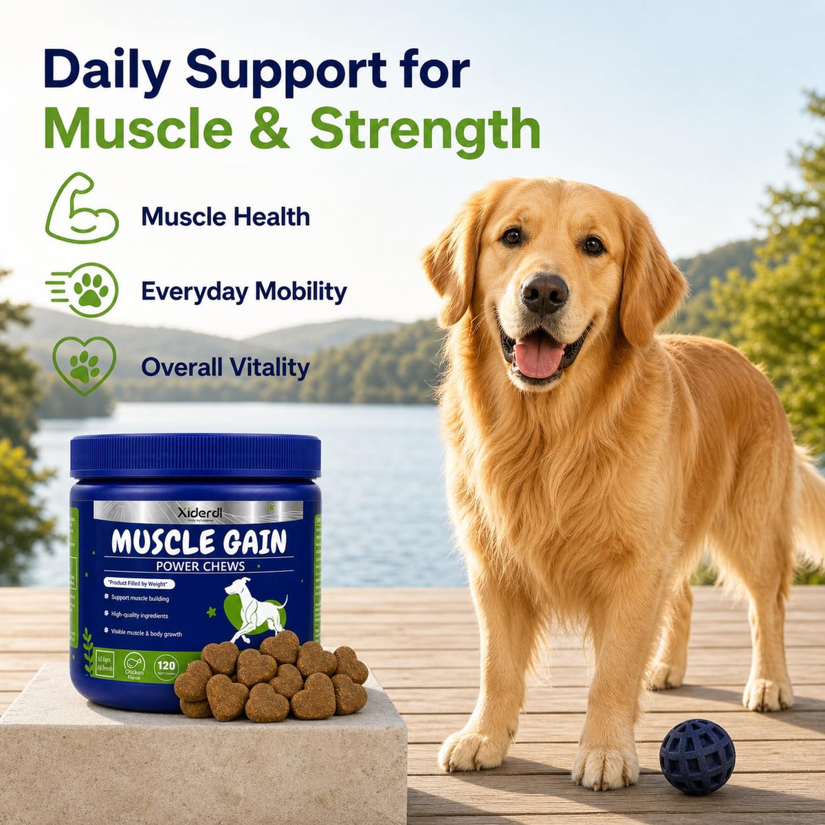 High Protein Muscle Support Soft Chews for Dogs, 120 Count H321185
