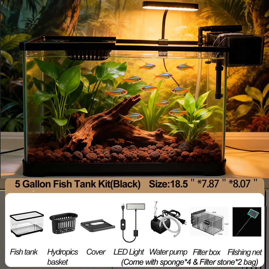 5 Gallon Plastic Fish Tank with Filter and Lid R1616