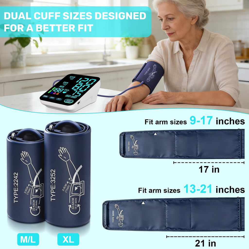 Upper Arm Blood Pressure Monitor with 2 Cuffs H477