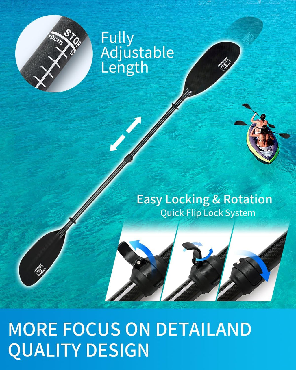 Full Carbon Fiber Adjustable Kayak Paddle B5007