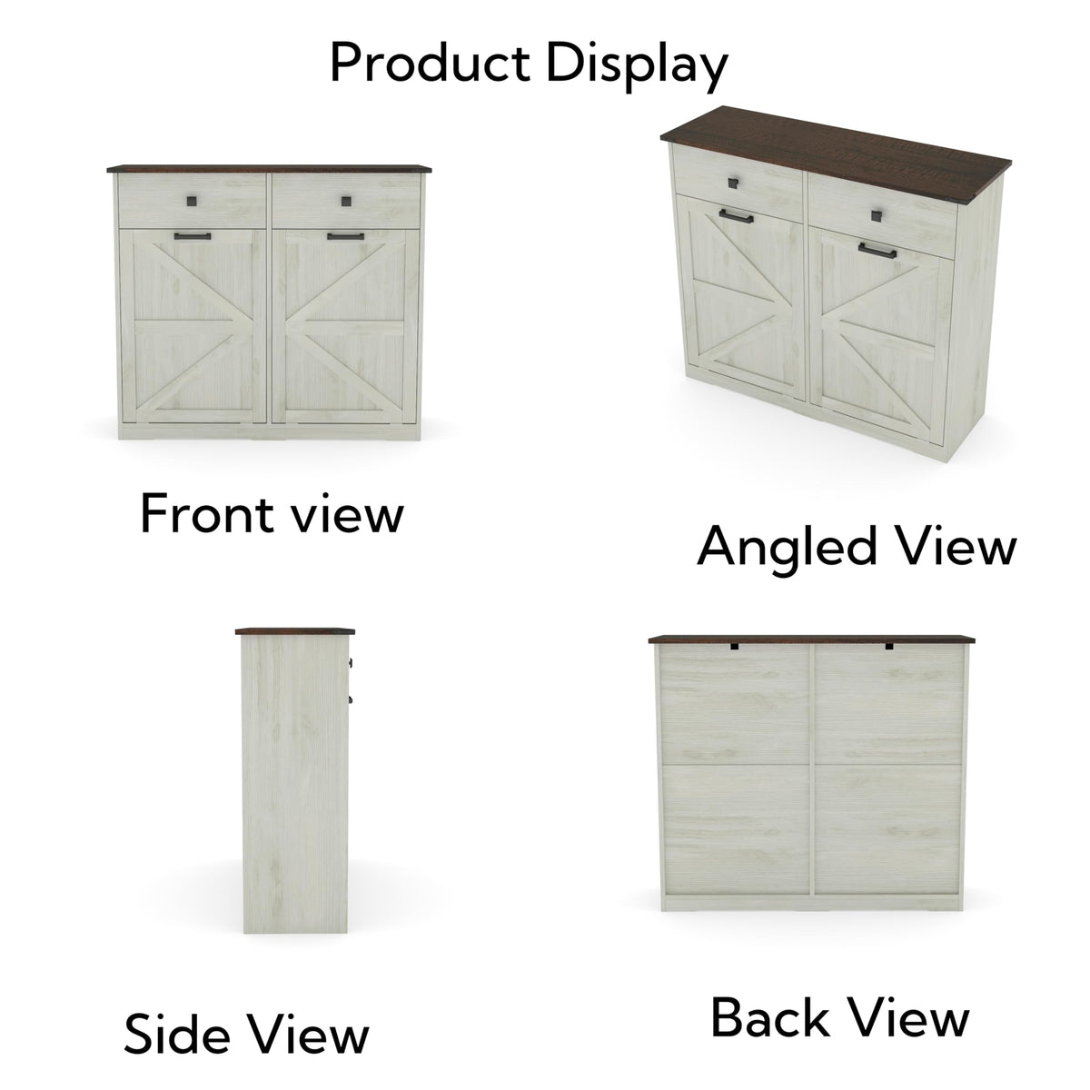 20 Gallon Double Tilt Out Kitchen Trash Can with Hideaway Drawer U8456