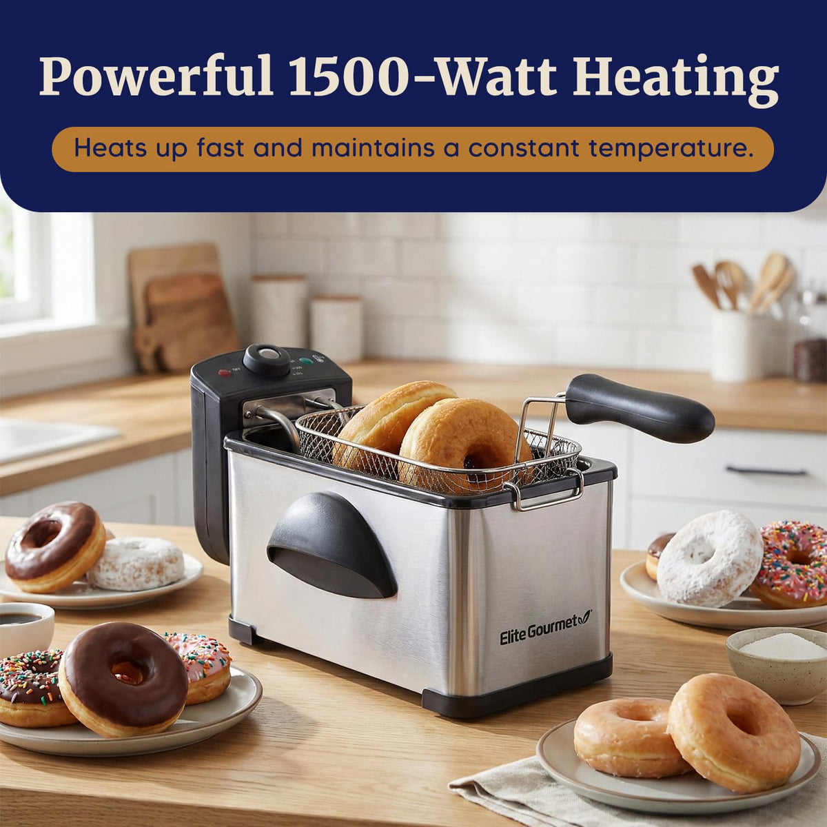 2Qt Immersion Deep Fryer with Removable Basket U1522