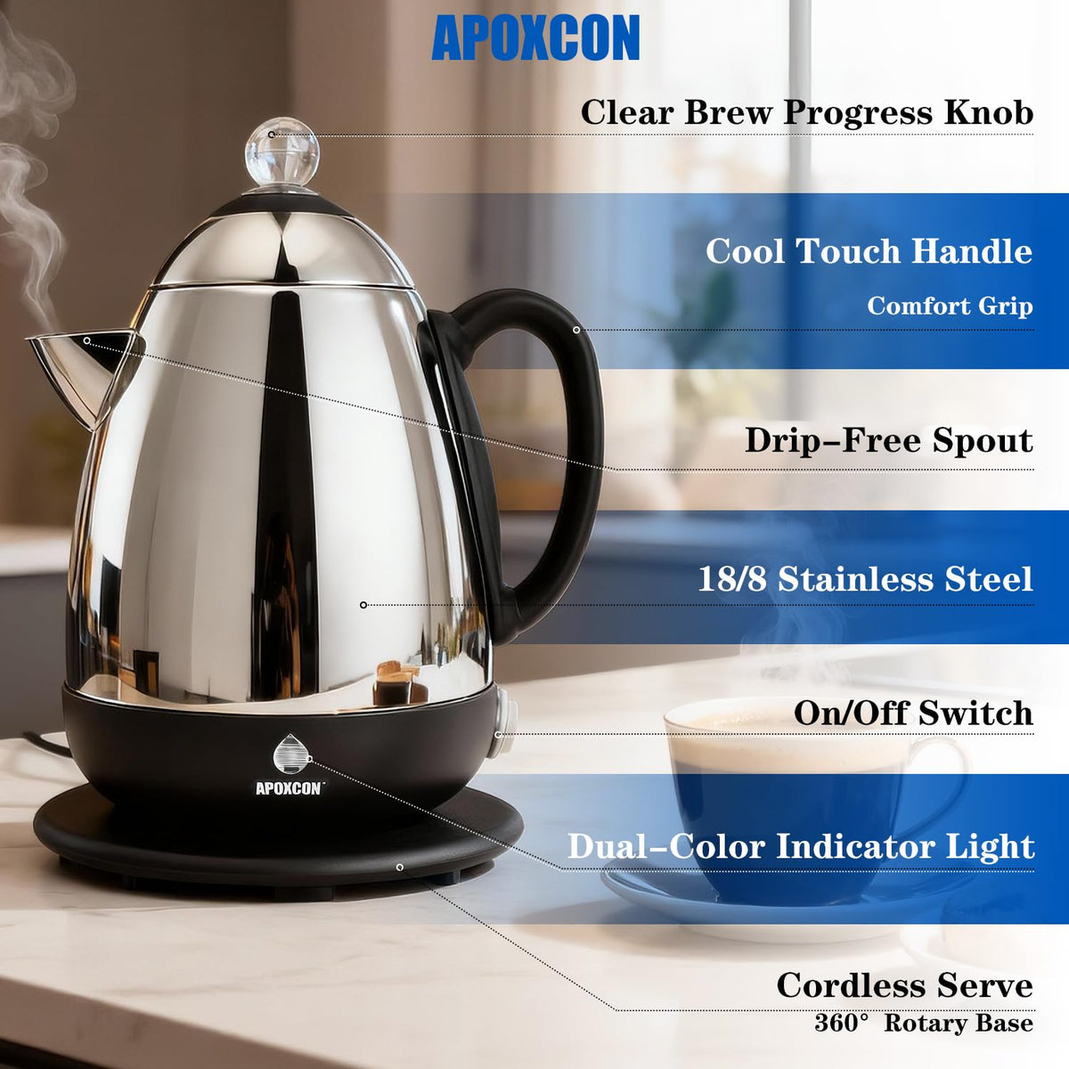 Electric Stainless Steel Coffee Percolator 10 Cup F286271