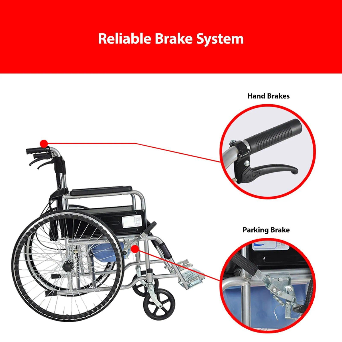 Foldable Reclining Wheelchair with Commode Bucket and Tray Table Z7047