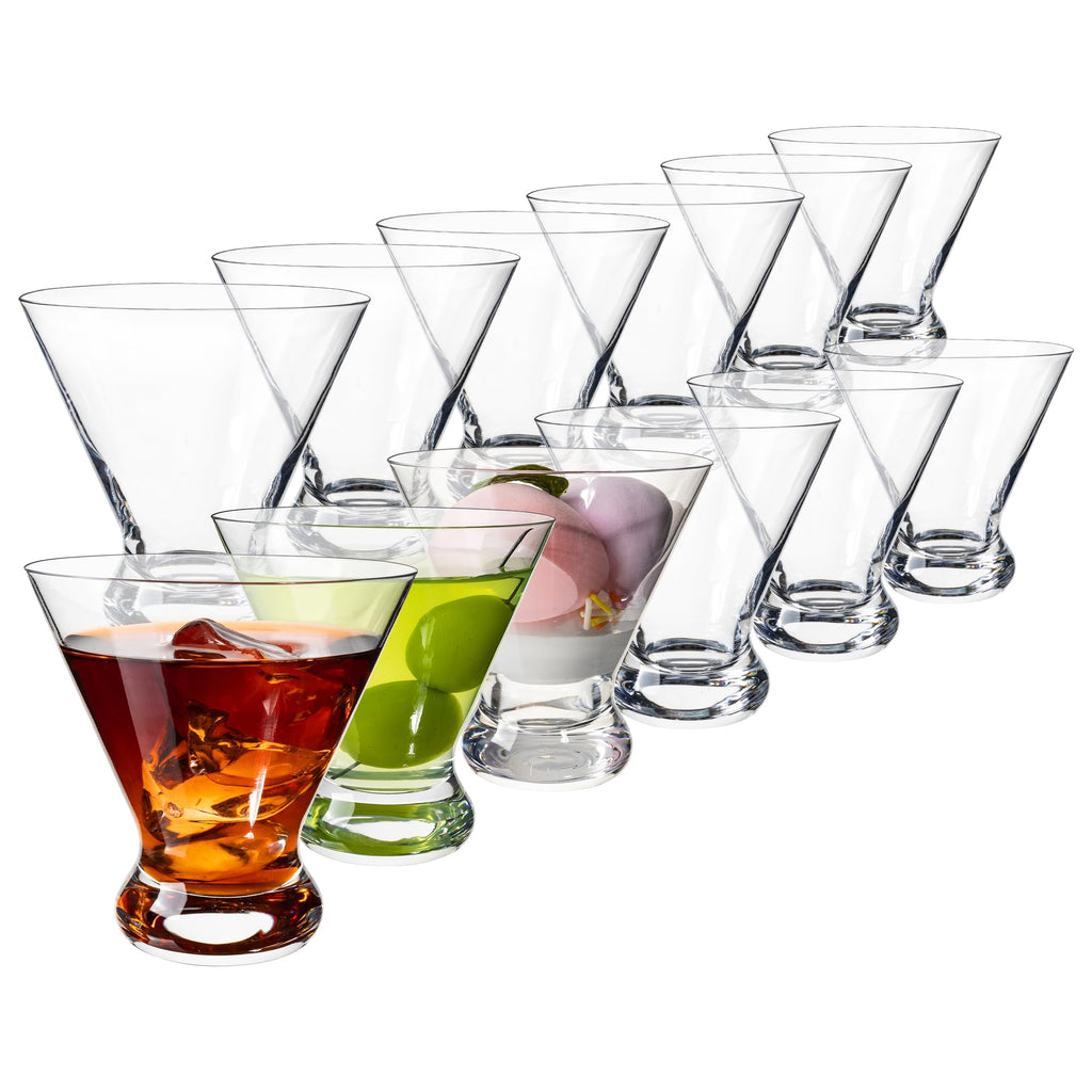 Stemless Martini Glasses Set of 12, 7.5 oz I161