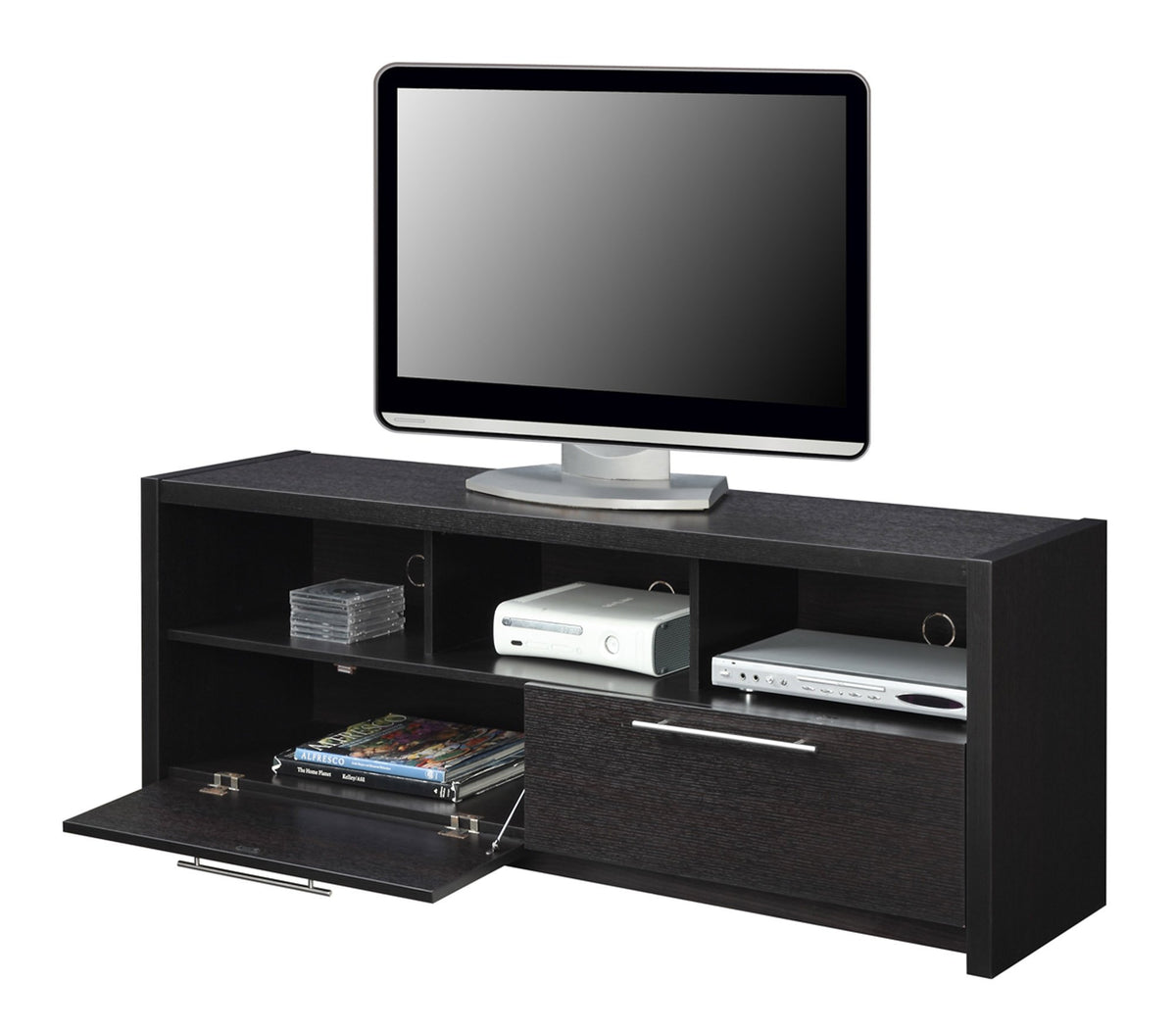 Espresso TV Stand with Storage Cabinets & Shelves K57147