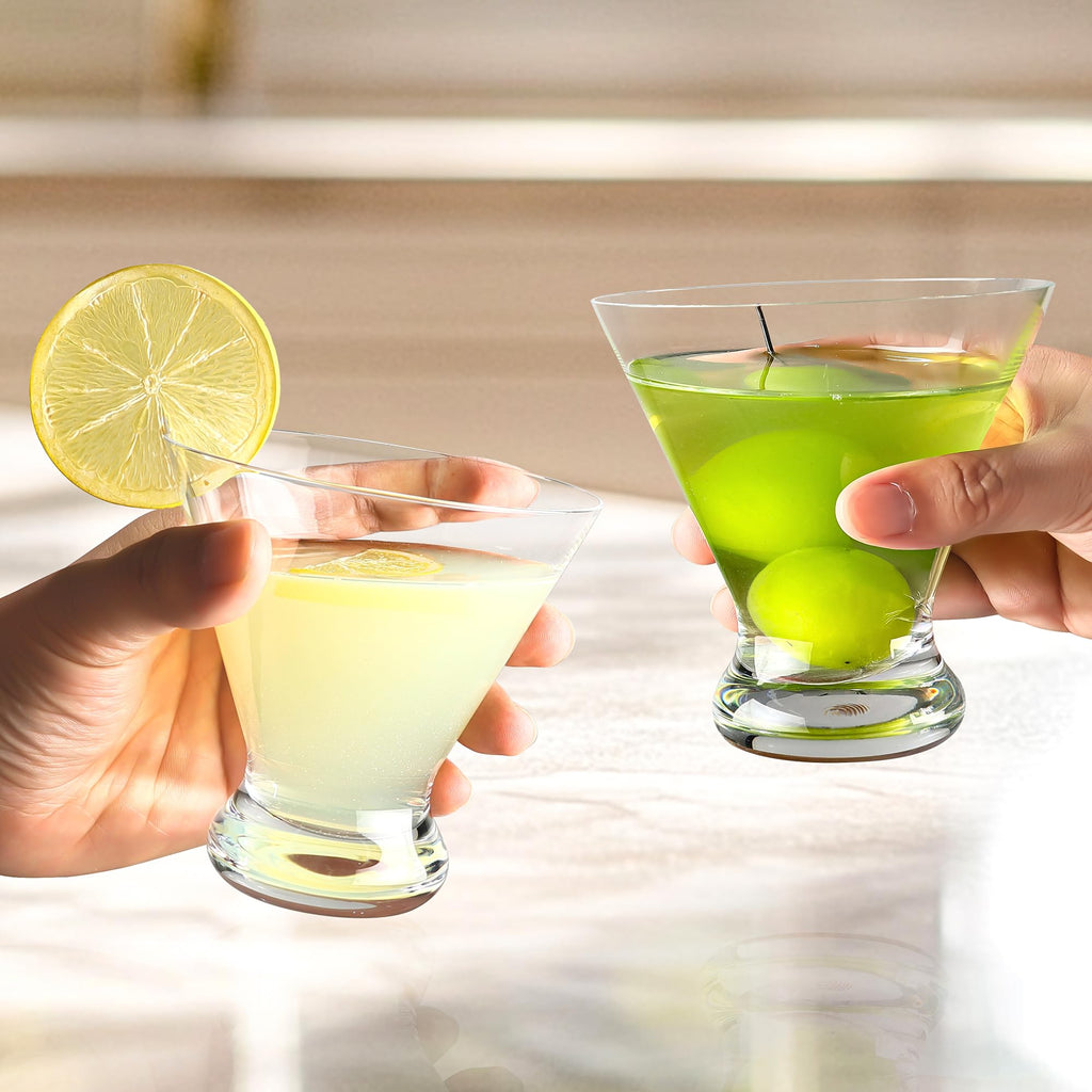 Stemless Martini Glasses Set of 12, 7.5 oz I161