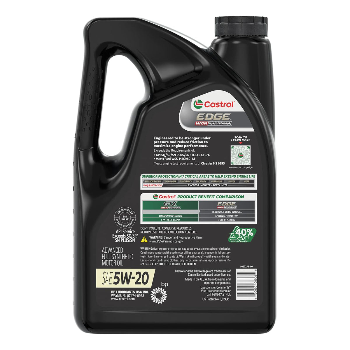5W-20 Full Synthetic Motor Oil, 5 Quarts F96948