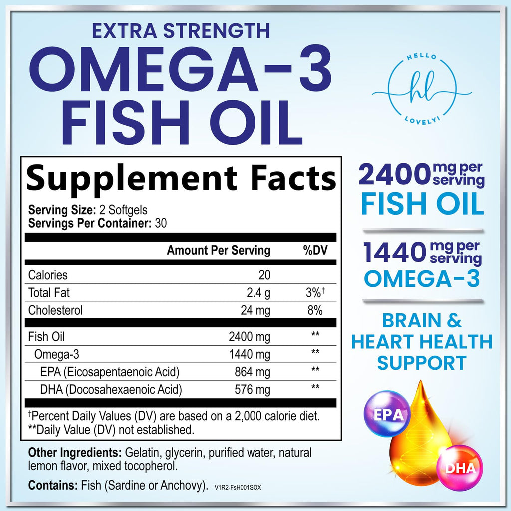 2400mg Omega 3 Fish Oil Softgels X27751