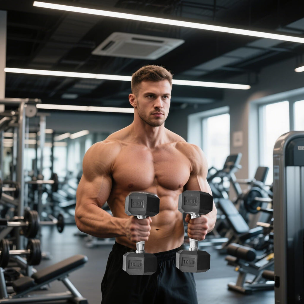15 lb-550 lb Rubber Hex Dumbbell Set Q520273