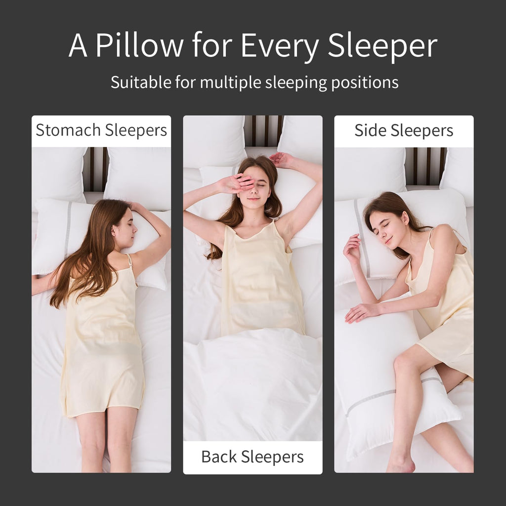 Queen Size Set of 2 Medium Firm Down Alternative Bed Pillows R3189