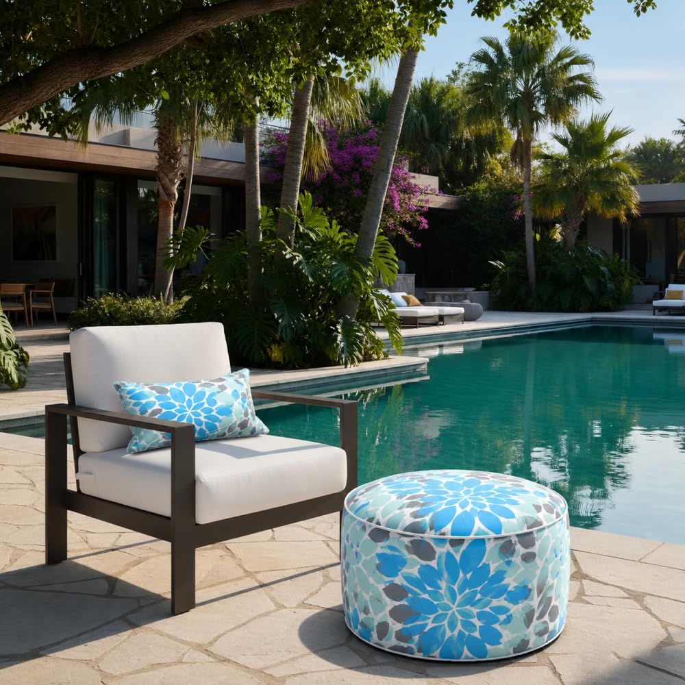 Inflatable Outdoor Ottoman 2 Pack Teal Grey Q115121