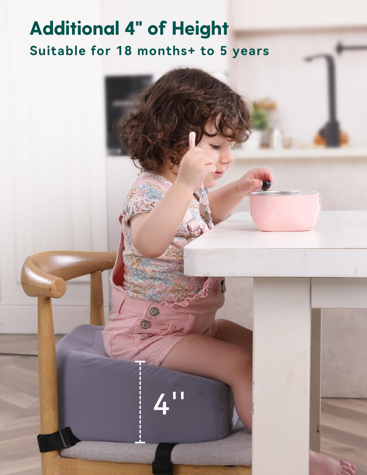Booster Seat for Kitchen Chair, Dark Grey E73203