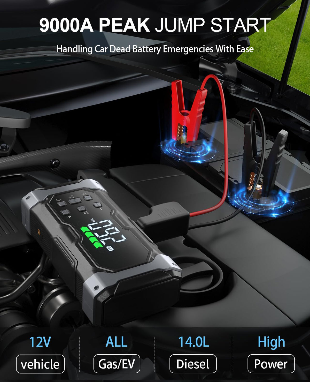 12V Portable Car Jump Starter with 150PSI Air Compressor N61755