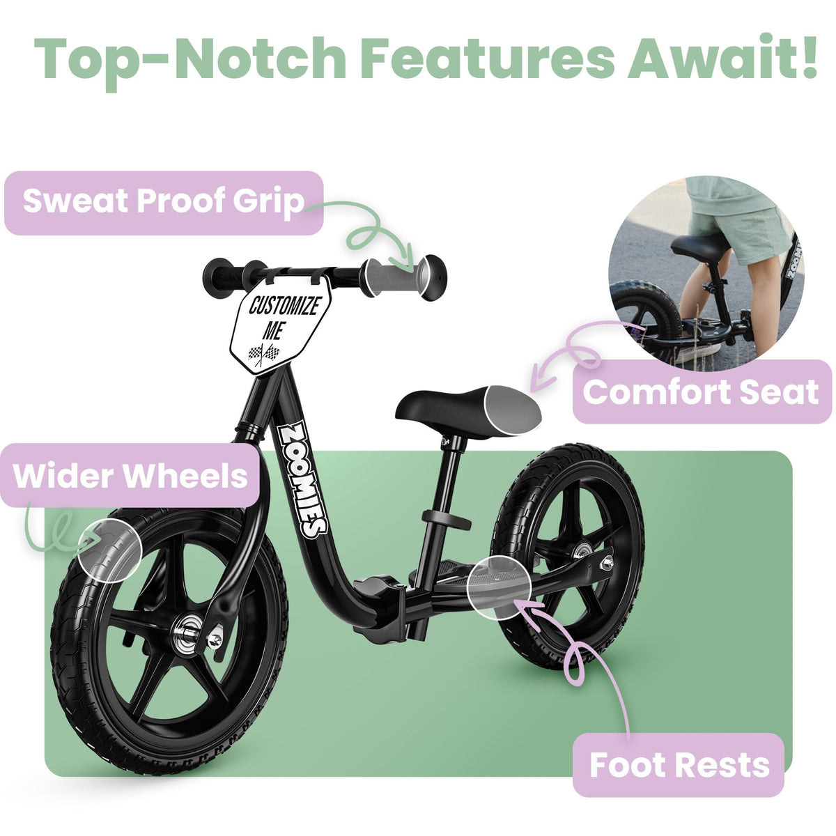 12" Toddler Balance Bike with Carrying Strap V82451
